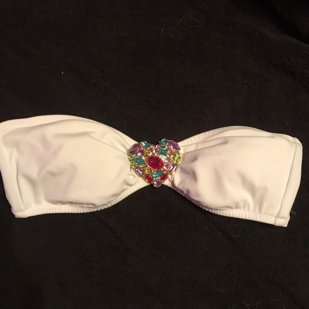 White Victoria's Secret strapless swim top